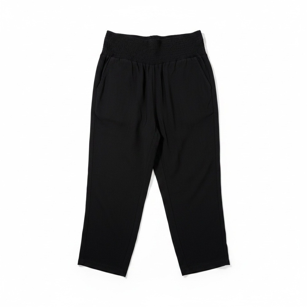 Halara NWT Black Wide Band Lightweight Wide Leg Flowy Ankle Pants Pockets Large